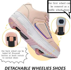 Roller Shoes for Girls Kids Shoes with Wheels Roller Skate Sneakers Detachable Wheelies Shoes for Boys