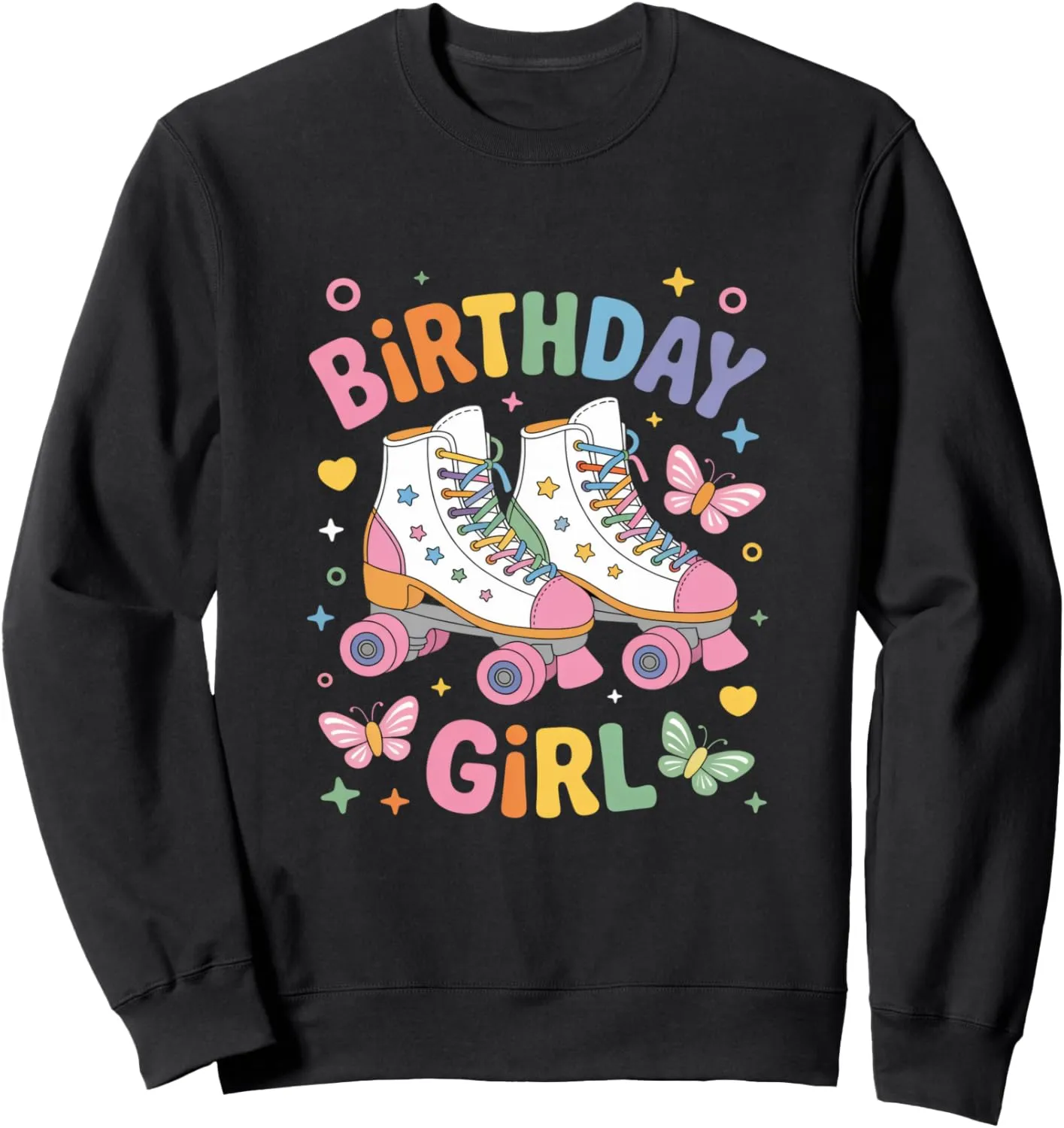 Roller Skate Shoes Birthday Girl Retro Roller Skating Sweatshirt