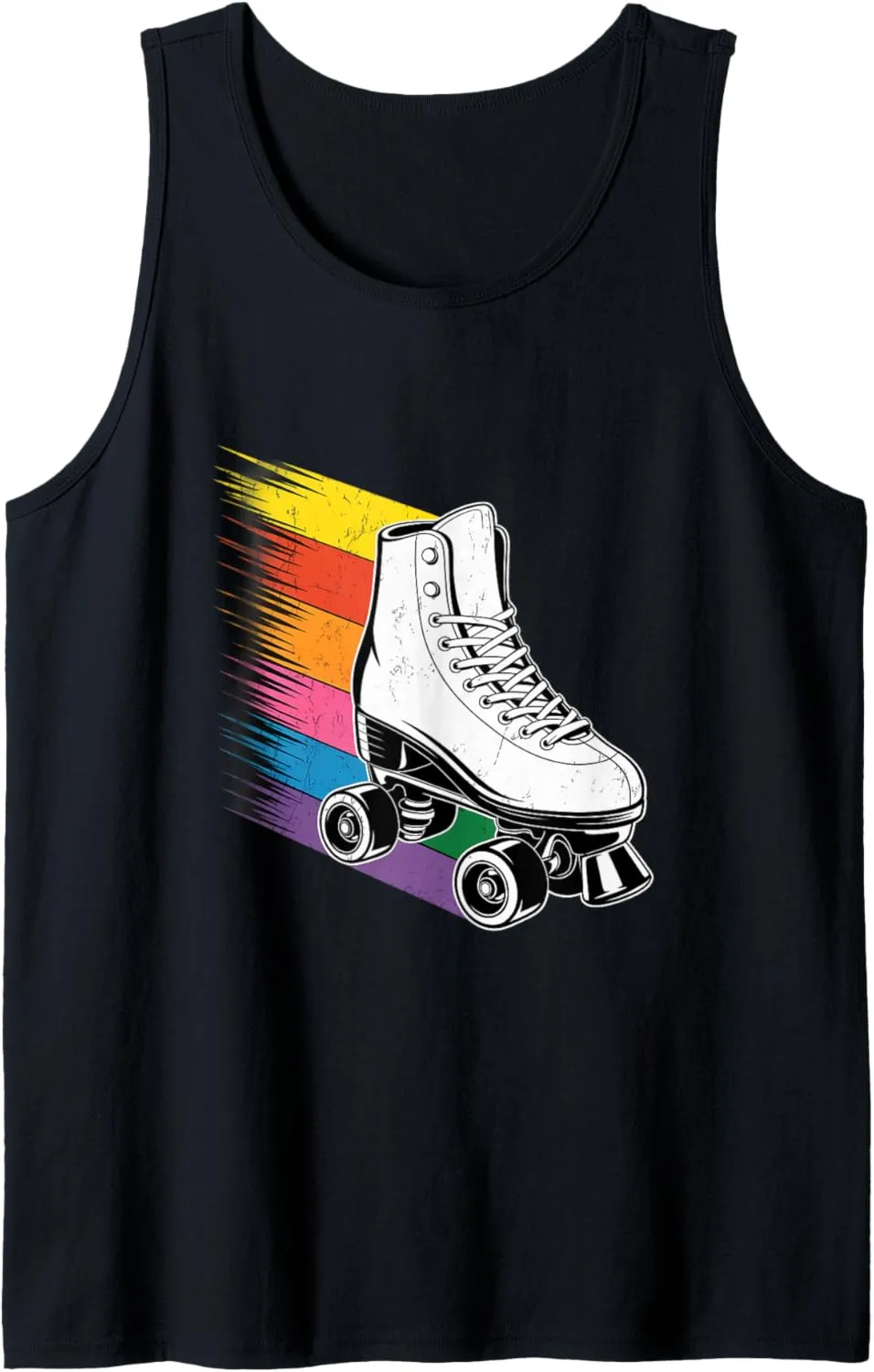 Roller Skate Shoes Rainbow Retro Vintage Roller Skating Tank Top