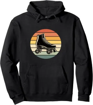 Roller Skate Shoes Retro Sunset Roller Skating Pullover Hoodie