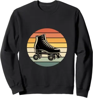Roller Skate Shoes Retro Sunset Roller Skating Sweatshirt