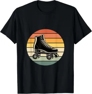 Roller Skate Shoes Retro Sunset Roller Skating T-Shirt