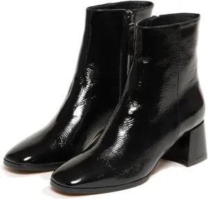 SHODENSE Women Chunky Heel Square Toe Ankle Boots Side Zipper Metallic Matte Patent Leather Chelsea Boots Mid Block Heels Snakeskin Suede Sock Booties Dressy Fashion Elegant Office Work Boot 4-11 M US