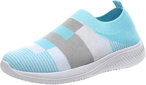 Slip on Shoes Women Breathable Fashion Sneakers Slip on Shoes Women Comfortable Women's Casual Lace Up Sneakers