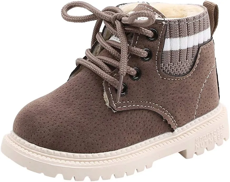 Snow Boots for Kids Winter Booties Zipper Faux Fur Ankle Boots Boys Girls Winter Snow Boots Warm Faux Fur Lined Shoes