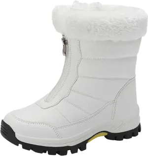 Snow Boots for Women Winter High-Top Large Size Cotton Shoes Thickened Long Hair Velvet Warm Mid-Calf Snow Boots