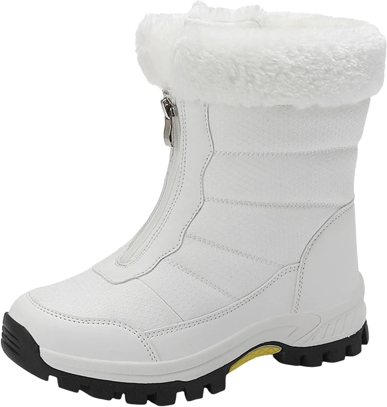 Snow Boots for Women Winter High-Top Large Size Cotton Shoes Thickened Long Hair Velvet Warm Mid-Calf Snow Boots