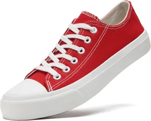 Soofylia Women's Canvas Fashion Sneakers, Grey, Flat Heel, Lace-Up, Lightweight, Breathable, Casual, Summer, Skateboarding