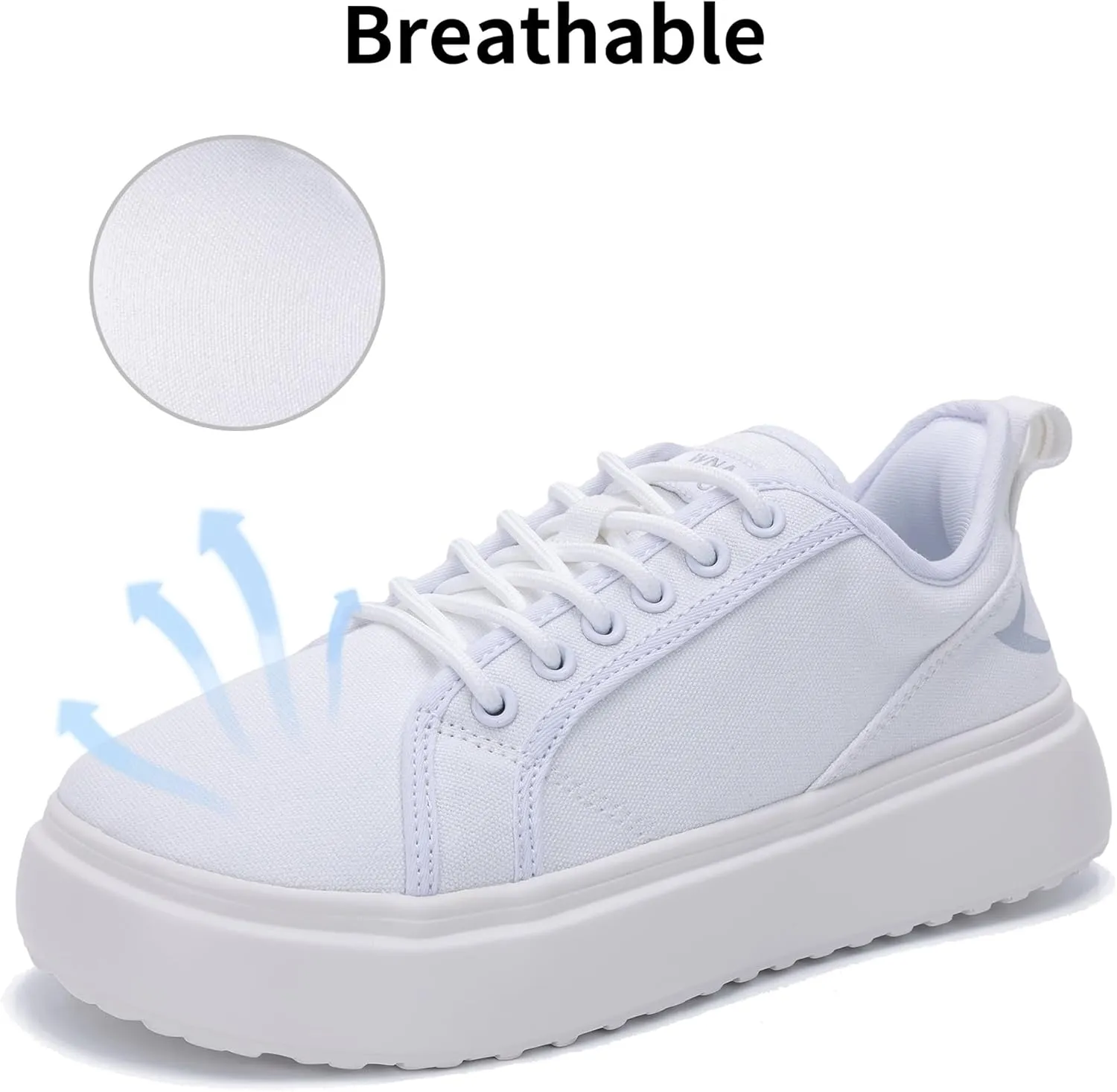 SURRAY Women's Wide Toe Box Canvas Sneakers Comfortable Slip On Walking Shoes for Women Casual Platform Fashion Sneaker US 6-11
