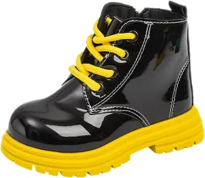 Toddler Boys Girls Boots Chunky Heel Slip on Casual Short Booties Short Winter Snow Boots Anti-Slip Outdoor Shoes