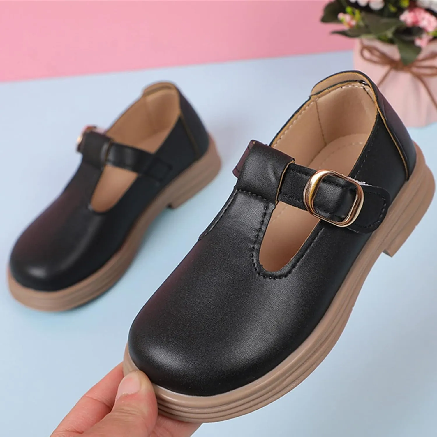Toddler Girl Mary Jane Dress Shoes School Oxford Flats for Girl Party Shoes Wedding Uniform Mary Janes Toddler