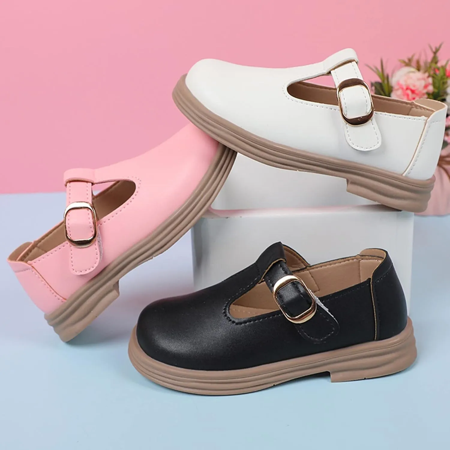 Toddler Girl Mary Jane Dress Shoes School Oxford Flats for Girl Party Shoes Wedding Uniform Mary Janes Toddler