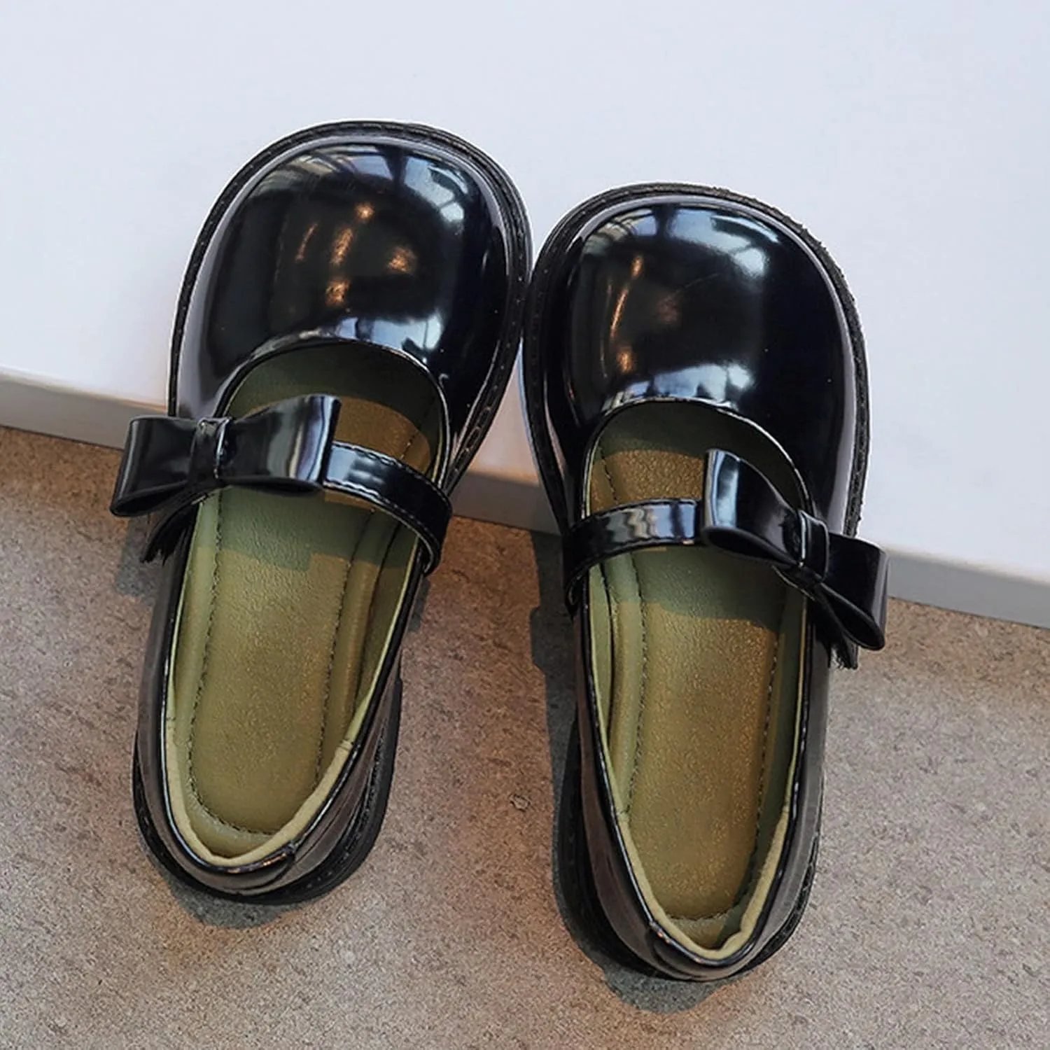 Toddler Girls Dress Shoes Little Girls Loafers School Uniform Mary Jane Flats for Girls Thick Non-Slip Shoes
