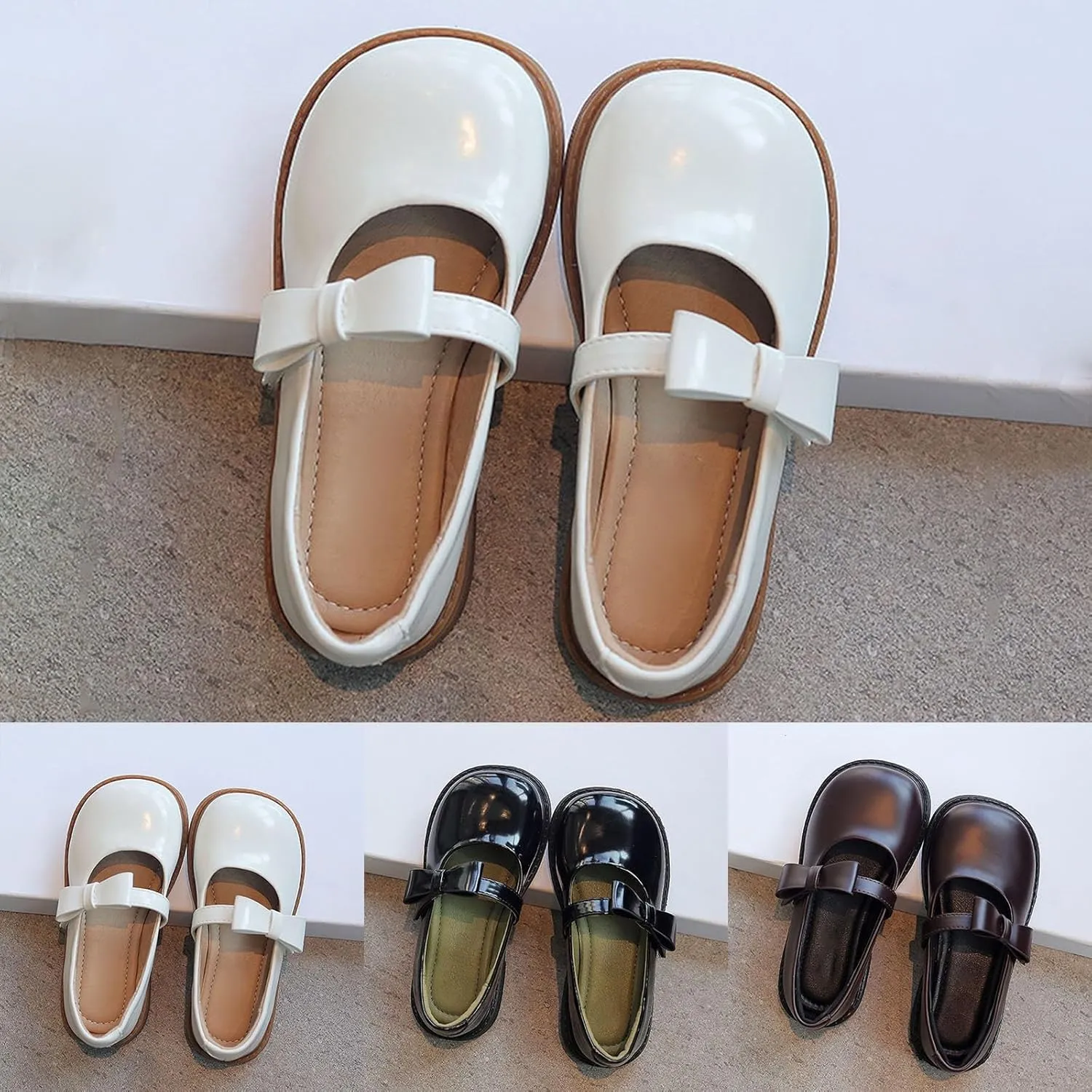 Toddler Girls Dress Shoes Little Girls Loafers School Uniform Mary Jane Flats for Girls Thick Non-Slip Sole Casual Shoe