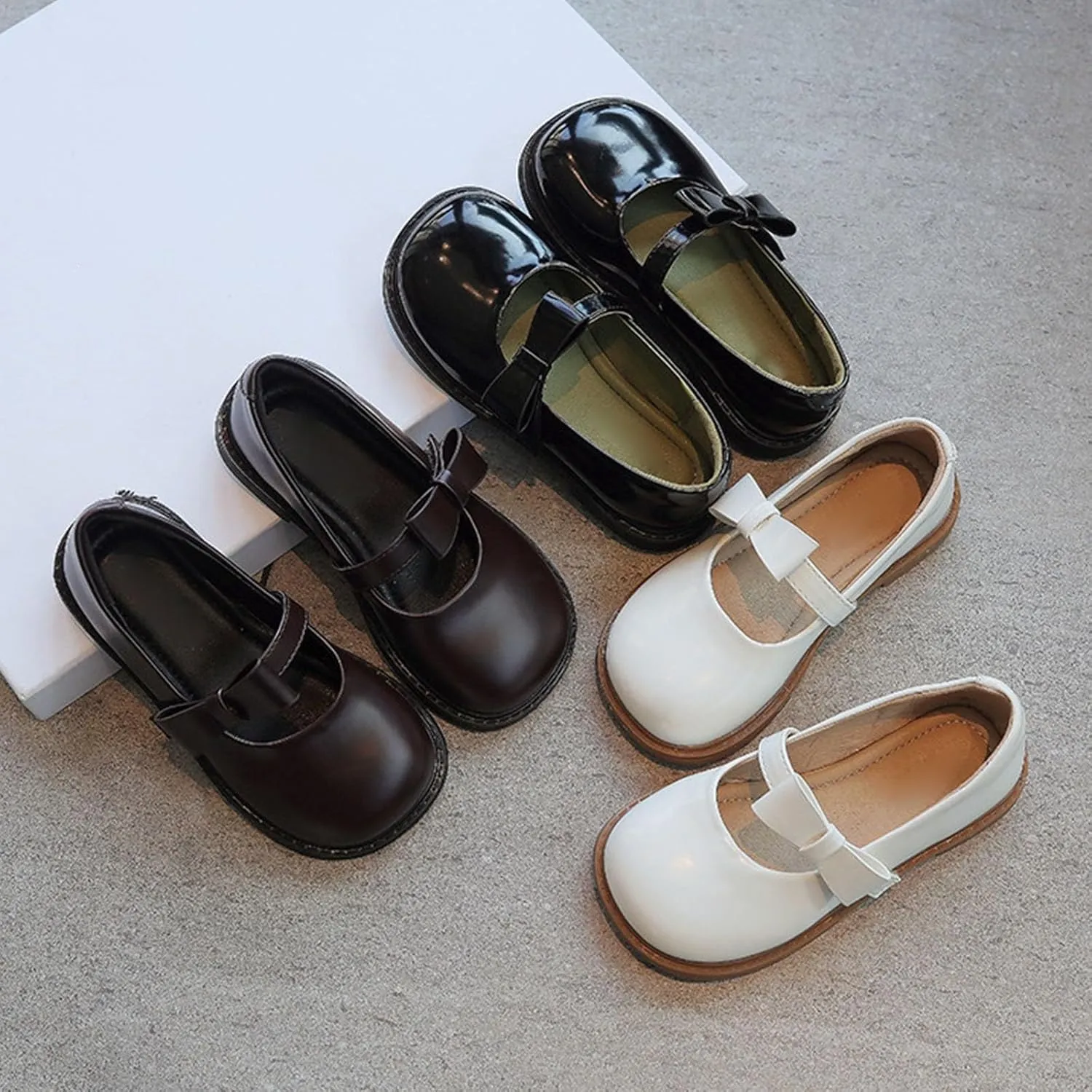 Toddler Girls Dress Shoes Little Girls Loafers School Uniform Mary Jane Flats for Girls Thick Non-Slip Sole Casual Shoe