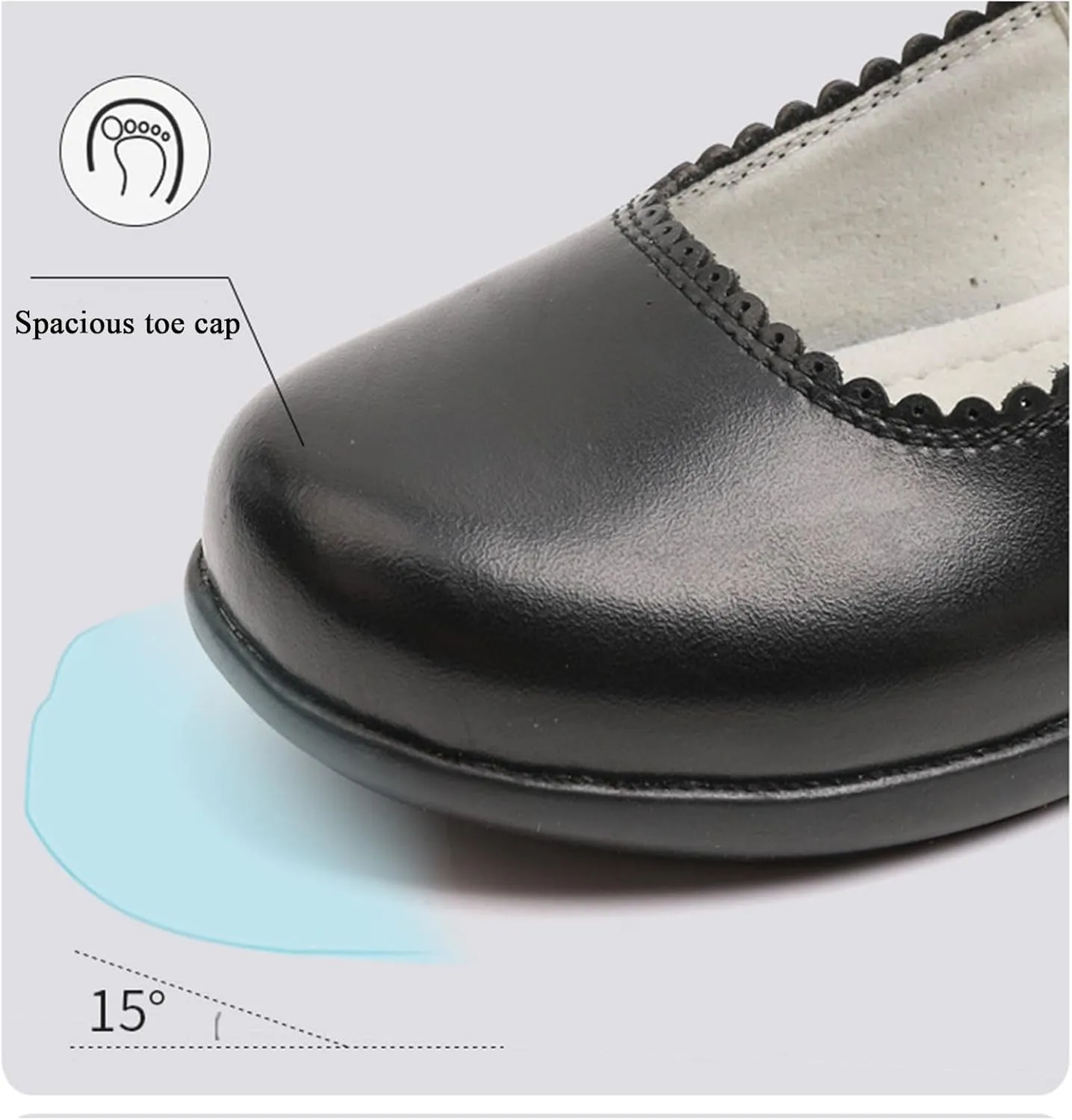 Toddler Girls Dress Shoes Little Girls School Mary Jane Flat for Girls Thick Non-Slip Sole Leather Shoes Loafers