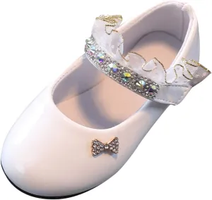 Toddler Girls Mary Jane Flats Toddler Girls Glitter Dress Wedding Ballet Shoes Patent Leather Shoes for Kids