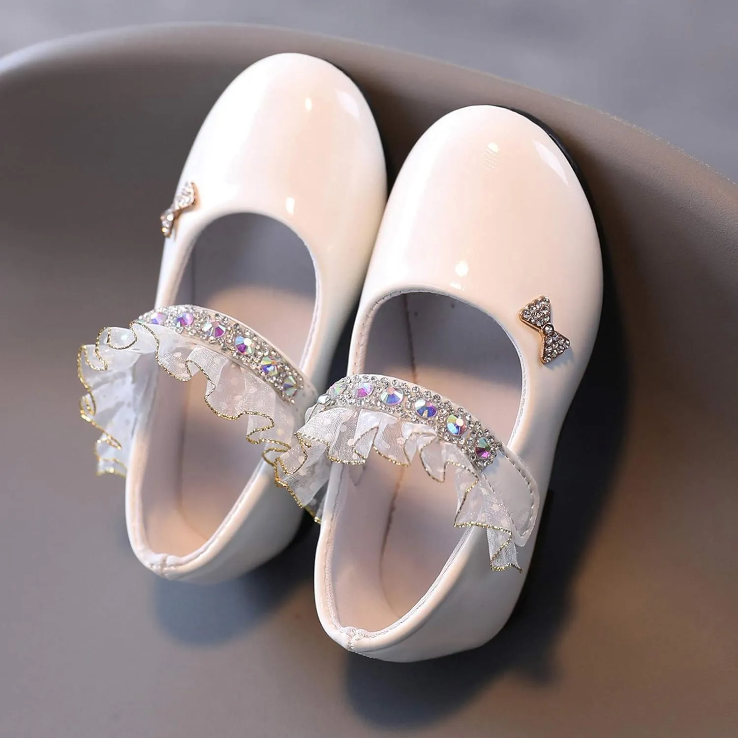 Toddler Girls Mary Jane Flats Toddler Girls Glitter Dress Wedding Ballet Shoes Patent Leather Shoes for Kids