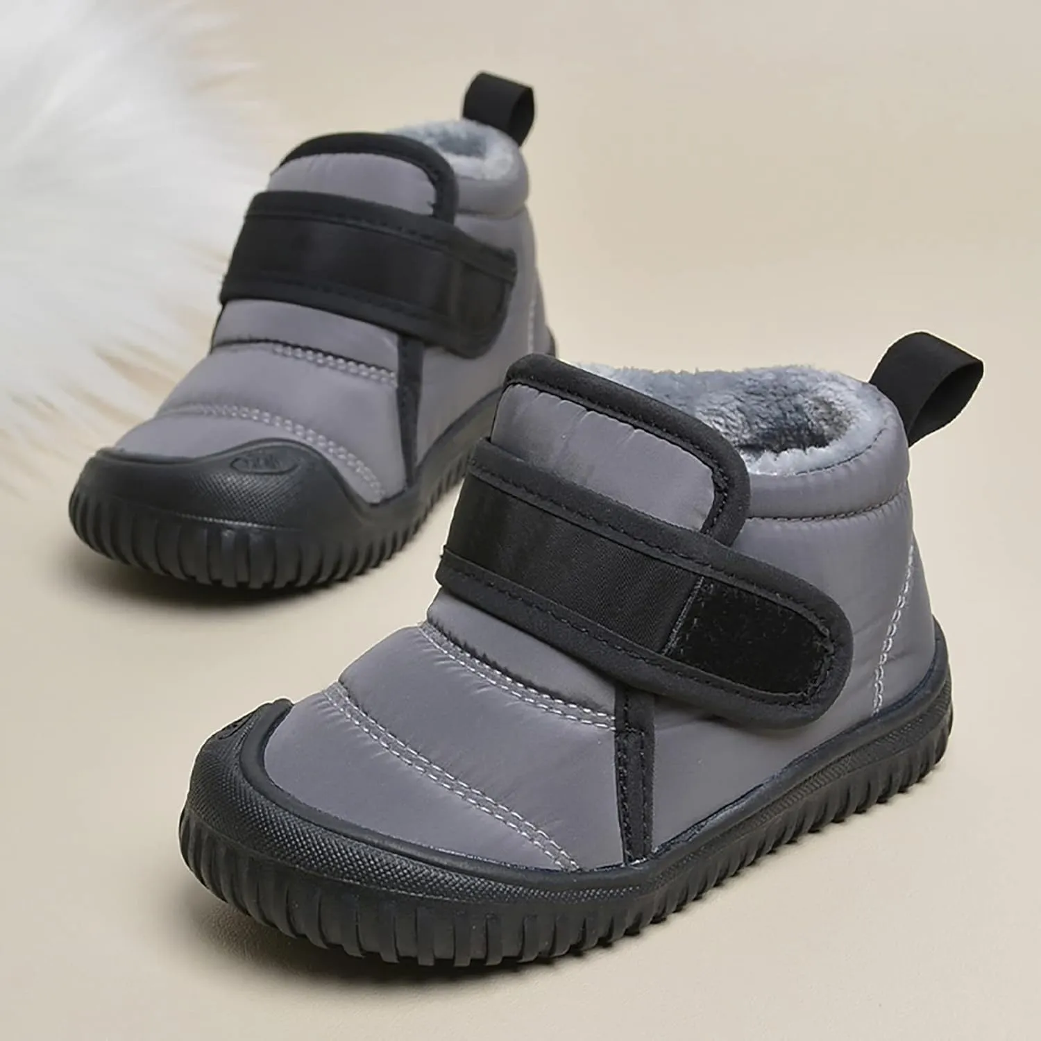 Toddler Snow Boots Boys Girls Cozy Fleece Winter Ankle Boots Non-Slip Faux Fur Booties Little Kids Warm Walking Shoes