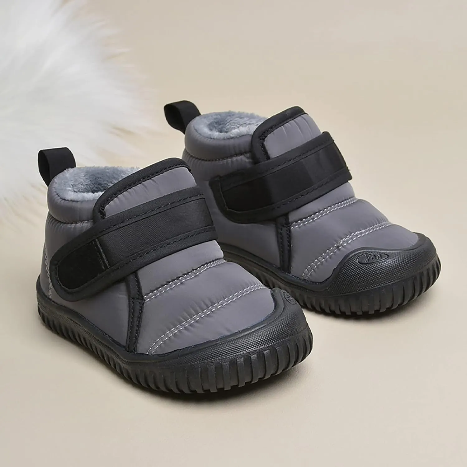 Toddler Snow Boots Boys Girls Cozy Fleece Winter Ankle Boots Non-Slip Faux Fur Booties Little Kids Warm Walking Shoes