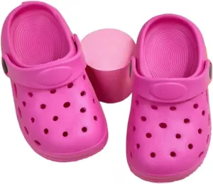 Toddler Solid Hollowed-Out Slip-Ons, Anti Slip Beach Flip Flops Pink.
