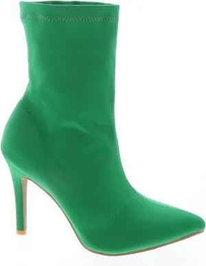 TOP Moda Women's Sexy Pointed Toe Ankle Boots Stiletto Heels Stretch Booties