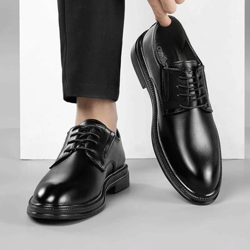 Traditional Men's Balmoral Oxford Shoes for Black Tie Events, Soft Leather Dress Shoes with Arch Support and Shock Absorption