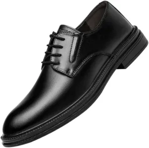 Traditional Men's Balmoral Oxford Shoes for Black Tie Events, Soft Leather Dress Shoes with Arch Support and Shock Absorption