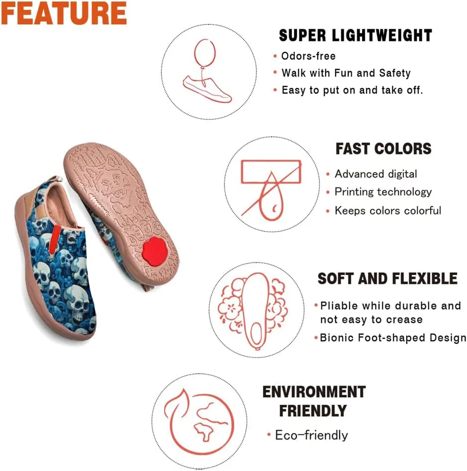 Walking Casual Loafers for Men Slip Ons Leather Shoes Lightweight Comfortable Art Painted Travel Sneaker