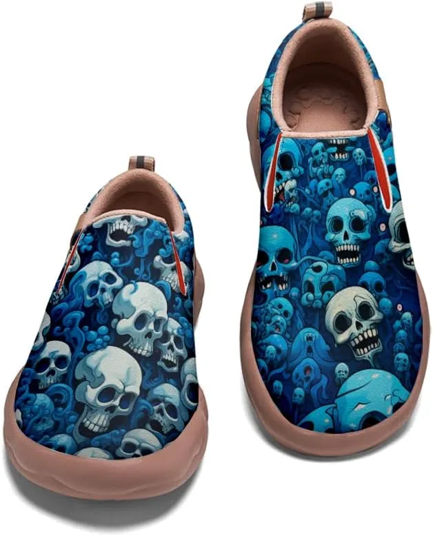 Walking Casual Loafers for Men Slip Ons Leather Shoes Lightweight Comfortable Art Painted Travel Sneaker