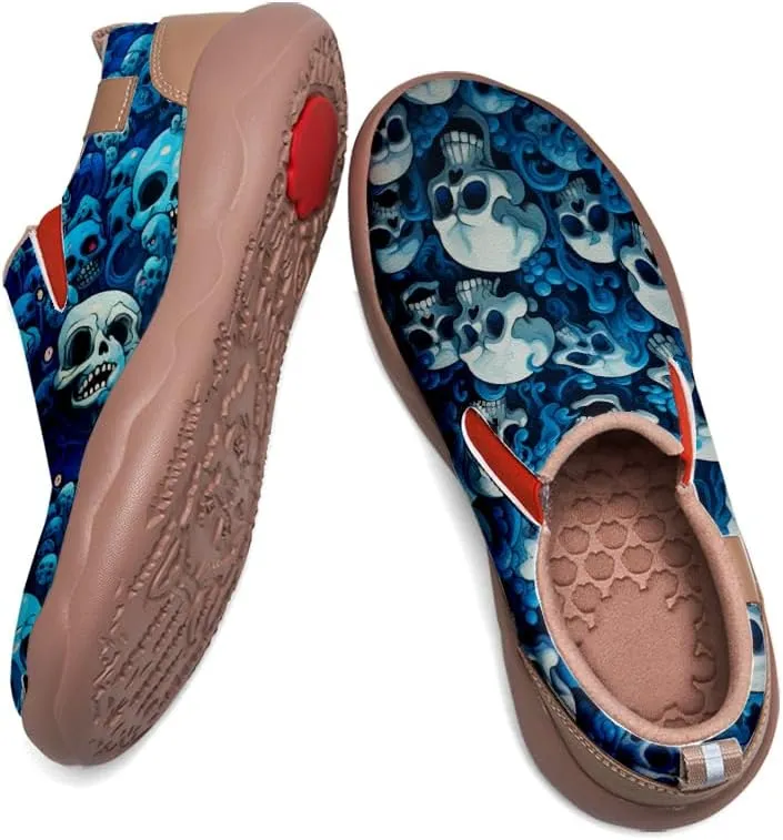 Walking Casual Loafers for Men Slip Ons Leather Shoes Lightweight Comfortable Art Painted Travel Sneaker