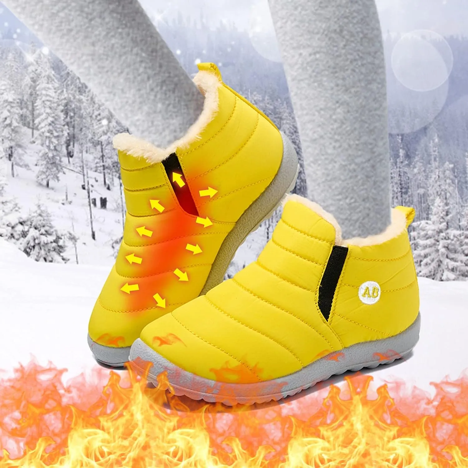 Winter Snow Boots for Kids Winter Shoes Infant Boys Girls Booties Faux Fur Lined Girls Boys Barefoot Boots Shoes