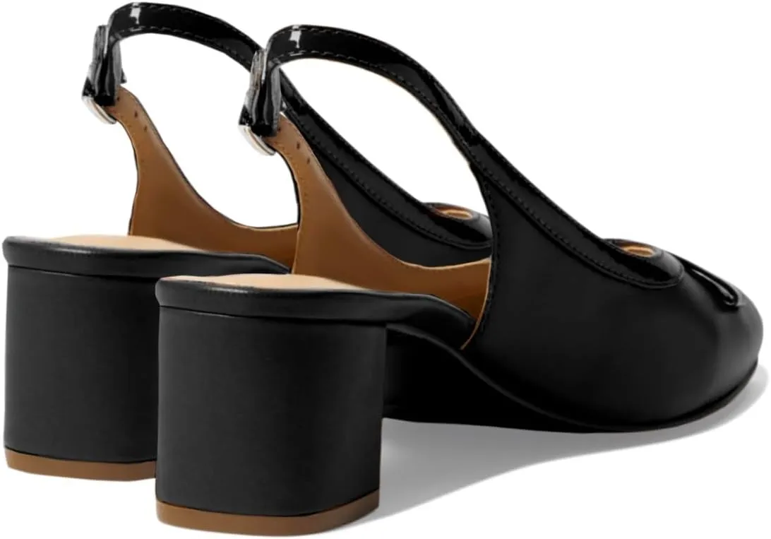 Women Slingback Chunky Heel Pumps Bow Round Toe Slip On Dress Sandals Heels Closed Toe 2 inch Mid Block Heel Dress Shoes Slingback Buckle Matte Cute Elegant Chic 4-11 M US