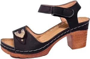 Women Summer High Heel Sandals Open Toe Strappy Dressy Casual Comfortable Breathable Fashion Footwear for Outing