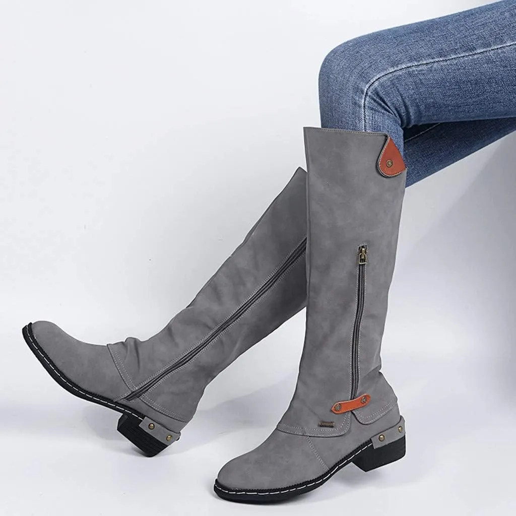 Women Vintage Victorian Gothic Mid Calf Height Boots Casual Lace up Thick High Heels Booties Winter Warm Shoes