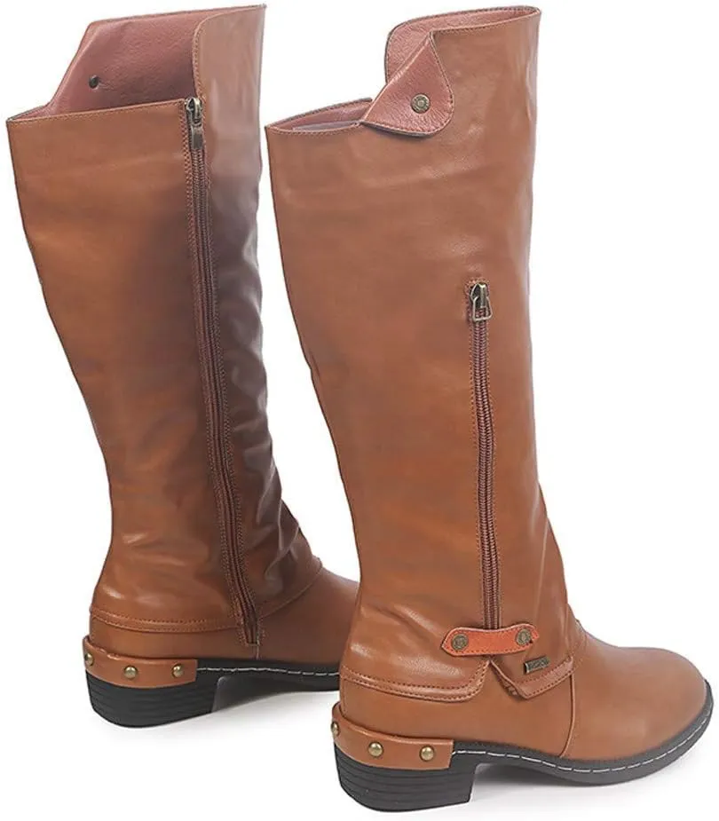 Women Vintage Victorian Gothic Mid Calf Height Boots Casual Lace up Thick High Heels Booties Winter Warm Shoes