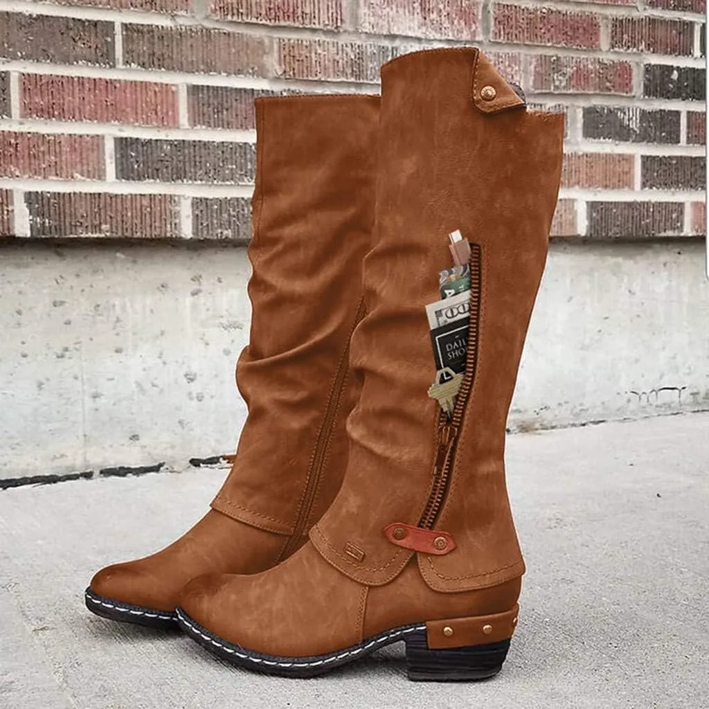 Women Vintage Victorian Gothic Mid Calf Height Boots Casual Lace up Thick High Heels Booties Winter Warm Shoes