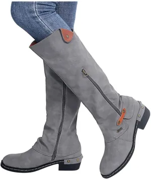Women Vintage Victorian Gothic Mid Calf Height Boots Casual Lace up Thick High Heels Booties Winter Warm Shoes
