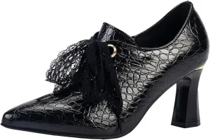Women's Ankle Boots Lace Up Chunky Heel Loafers Pointed Toe Lightweight Comfort Booties Slip on Ladies Dress Boots Vintage Fall Winter Casual Boot