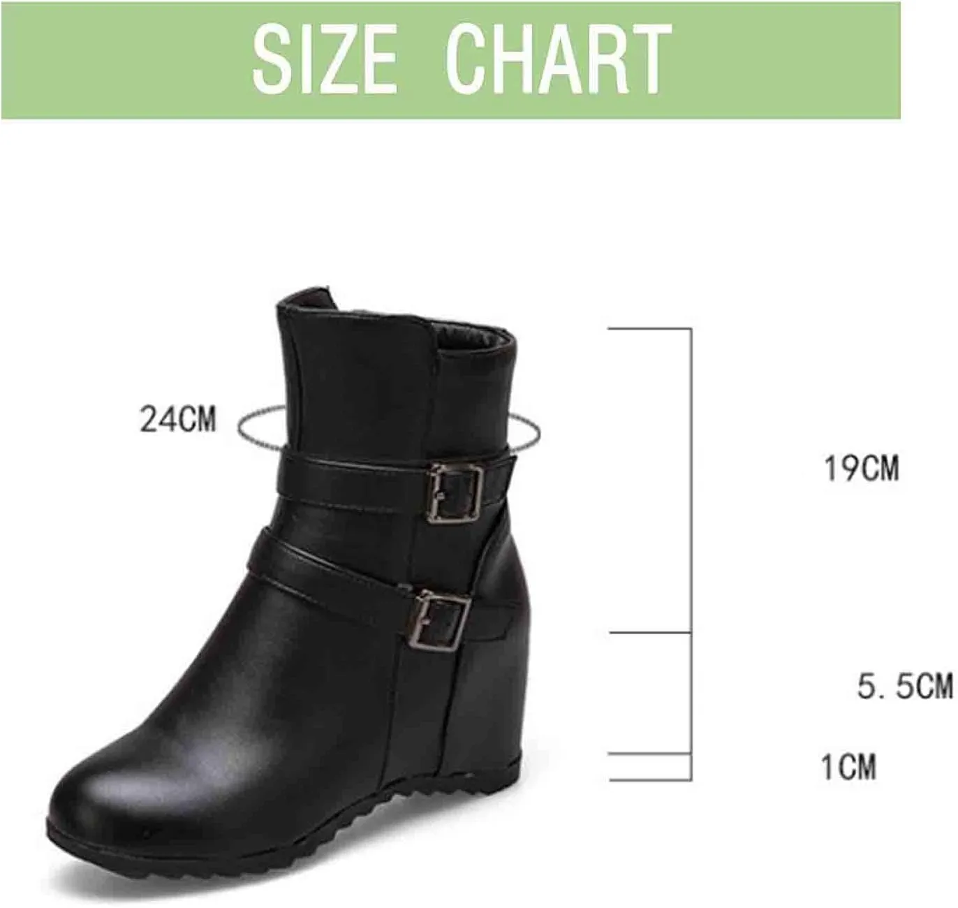 Women's Chelsea Boots British Style Short Boots with Wedge Heel Retro Ankle Boots Boots with Buckle Warm Snow Boots with Zipper Women PU Leather Shoes