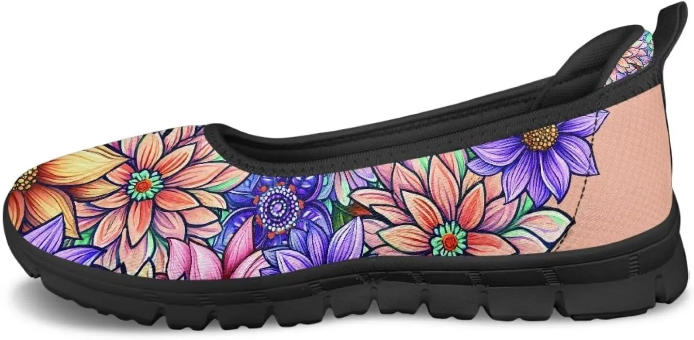 Womens Comfort Mesh Loafers Classic Slip-Ons Casual Bussiness Shoes Lightweight Walking Flats Everyday Work Shoes Black Sole