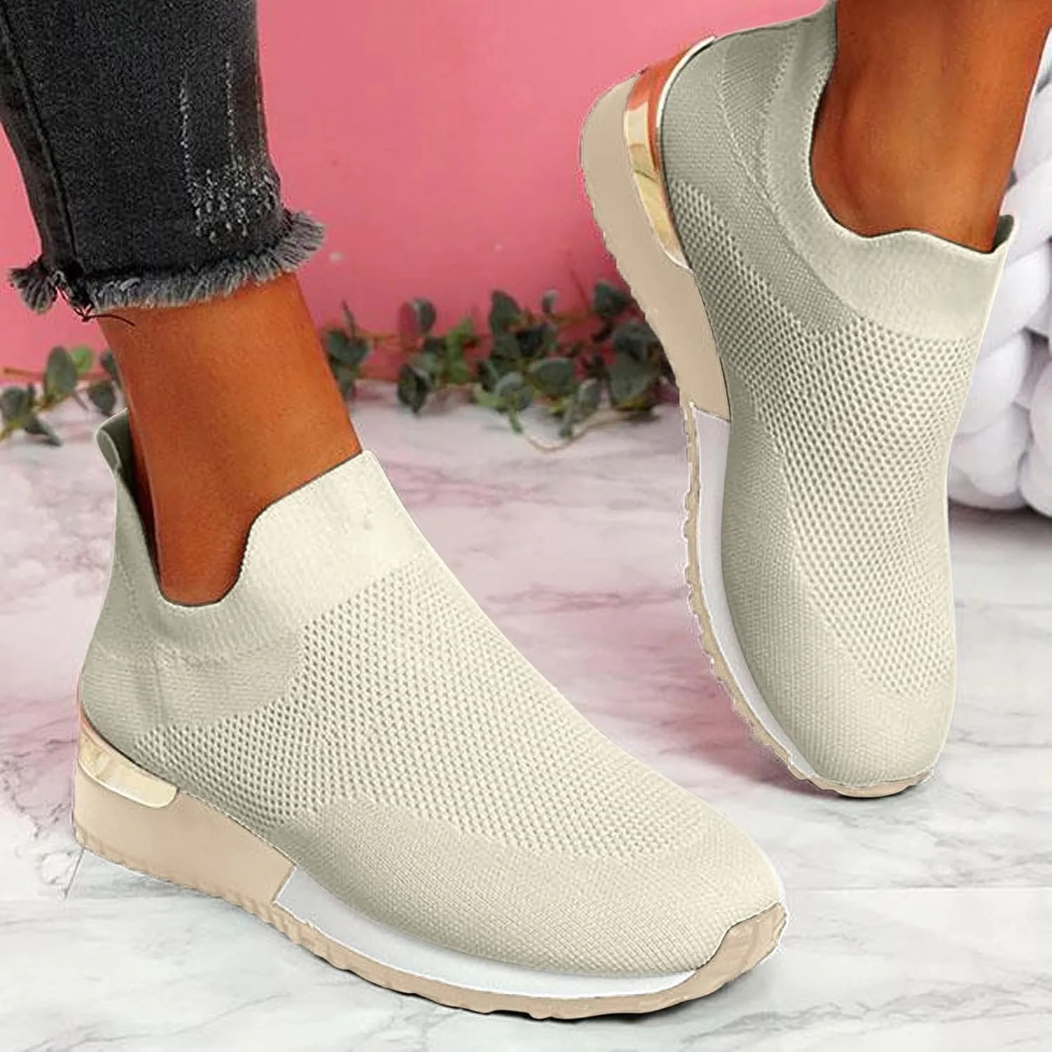 Women's Fashion Sneakers Women's Comfortable Fashion Sneakers Running Shoes for Women Breathable Workout Shoes