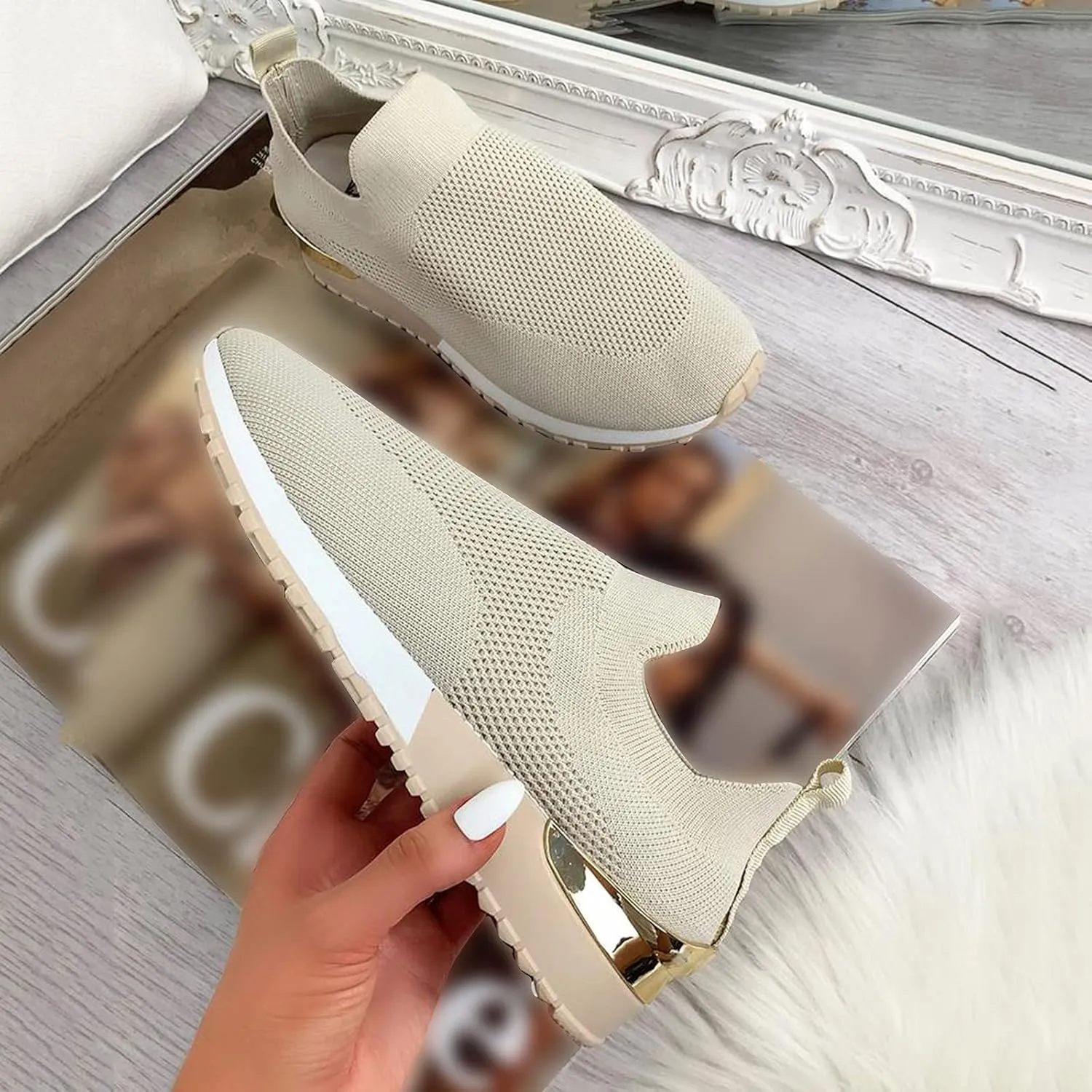 Women's Fashion Sneakers Women's Comfortable Fashion Sneakers Running Shoes for Women Breathable Workout Shoes