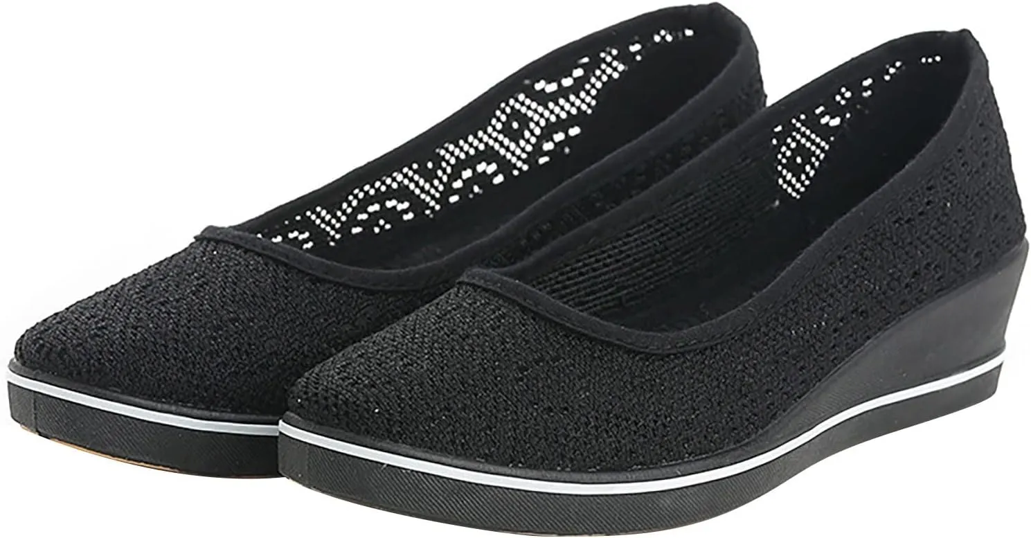 Women's Flat Shoes Loafer Casual Boat Loafers Shoes for Women Square Toe Comfortable Office Work Shoes