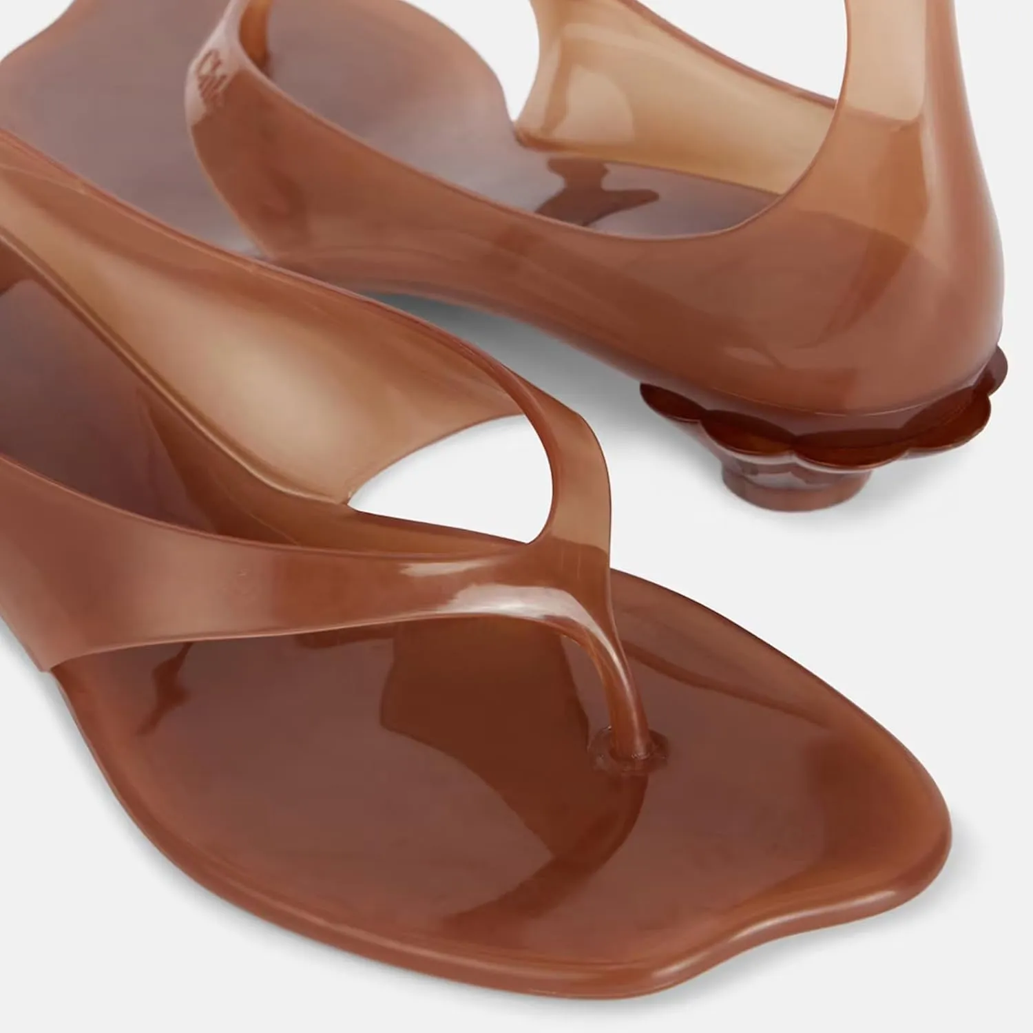 Womens Flip Flop Kitten Heels  Jelly Thong Heeled Sandals with Clear Strap, Transparent Low Heel Mules, Stylish Thong Kitten Heels for Summer, Casual Dress Sandals