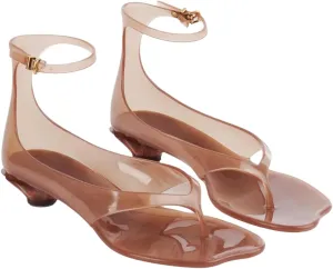 Womens Flip Flop Kitten Heels  Jelly Thong Heeled Sandals with Clear Strap, Transparent Low Heel Mules, Stylish Thong Kitten Heels for Summer, Casual Dress Sandals