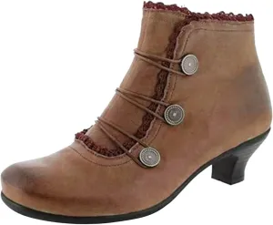 Women's Leather Boots Round Toe Retro Lace Round Buckle Short Boots Low Heel Boots Mens Boots Size 13