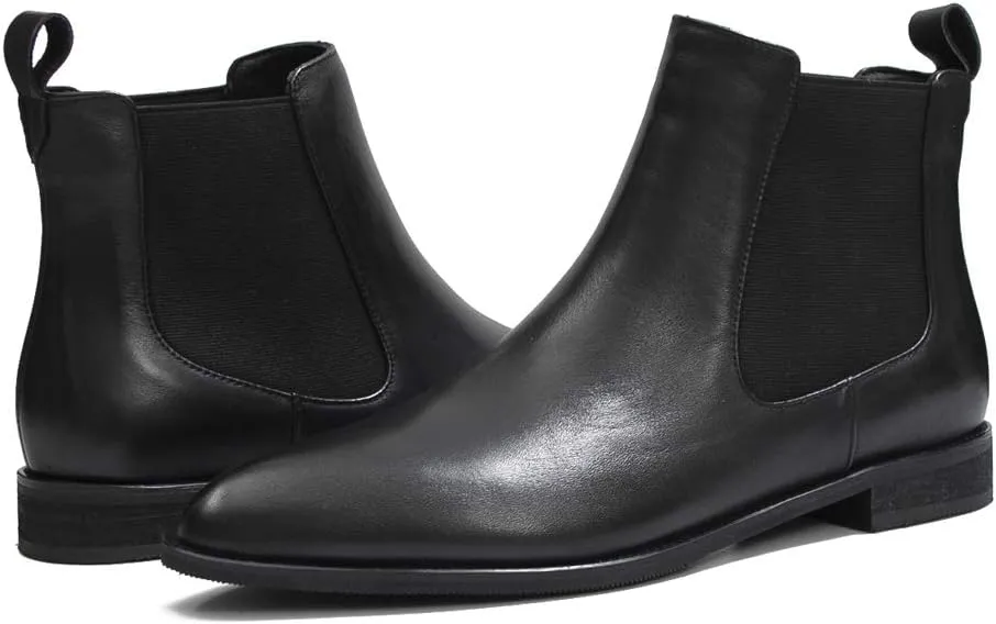 Women's Pointed Toe Leather Chelsea Boots
