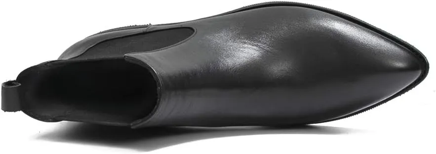 Women's Pointed Toe Leather Chelsea Boots