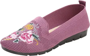 Women's Slip-On Casual Shoes Loafer Cute Loafer Slip on Ballet Flat Square Toe Comfortable Office Work Shoes